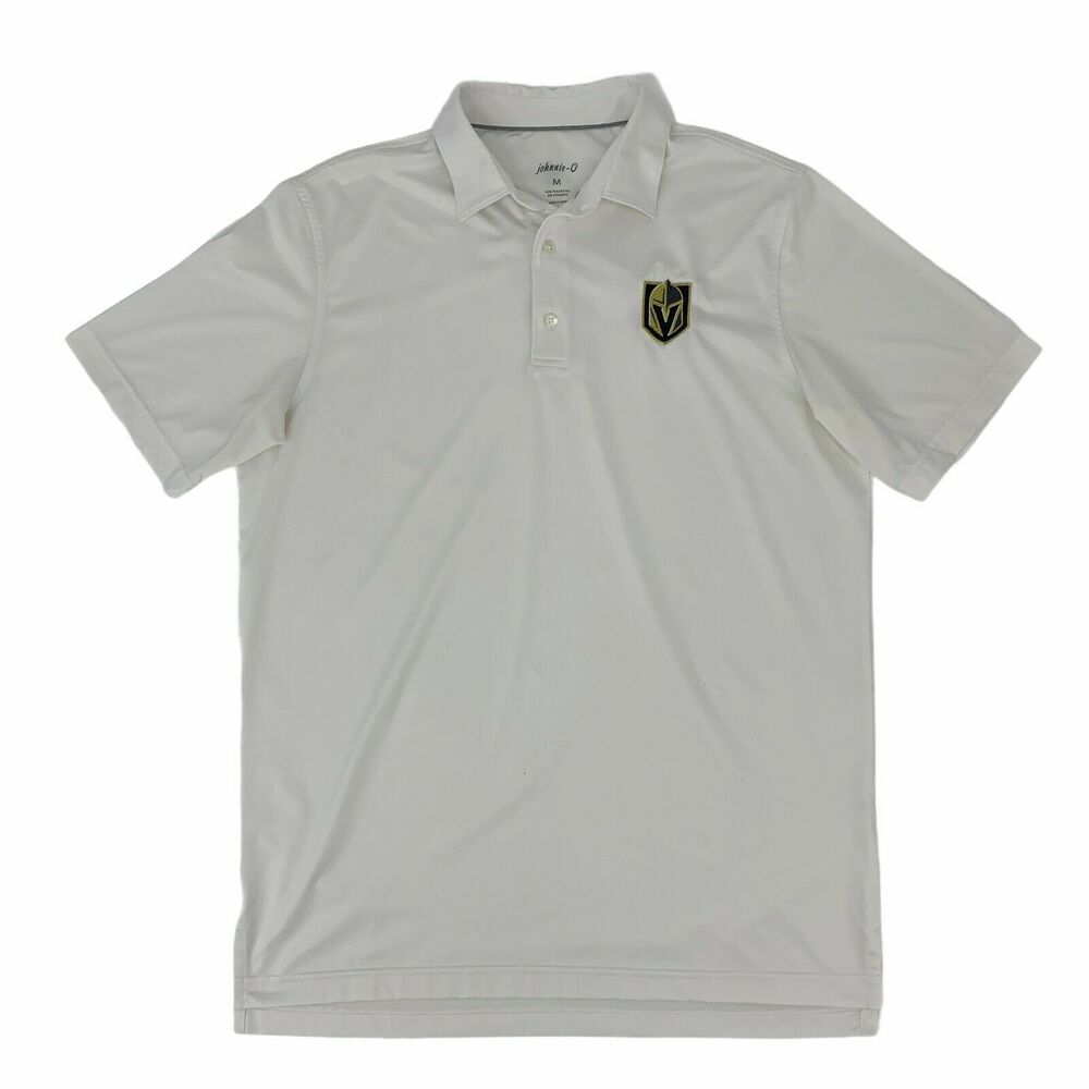 Las Vegas Golden Knights Johnnie-O Polo Shirt Men's Size M White Short Sleeve